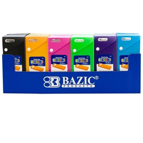 Bazic Products DDI 670389 BAZIC Bright Color Slider Pencil Case w/ PDQ Display Case of 36 812 - main